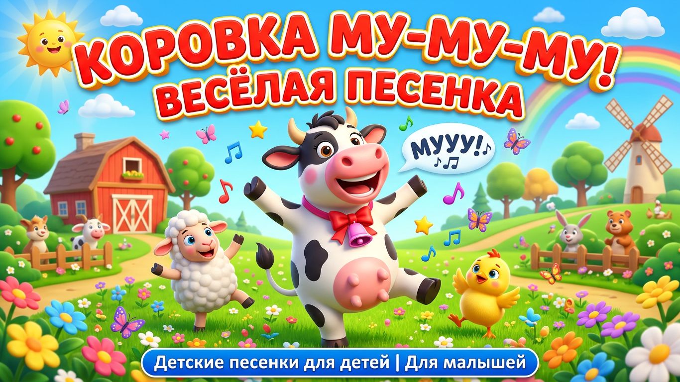 Коровка Му-Му-Му — Весёлая Песенка | Детские песенки для детей | Детские песенки для малышей