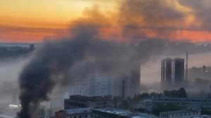 Киев, окутанный дымом после ночных ударов ВС РФ
