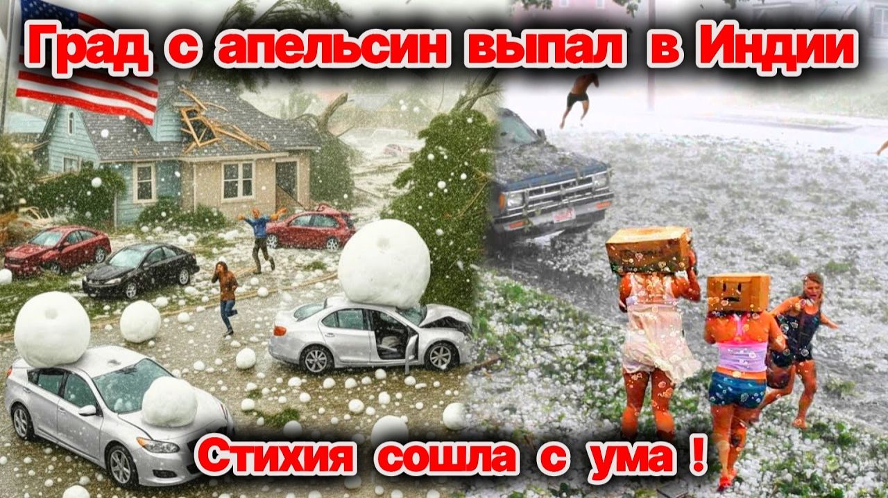 Шок❗ Град с апельсин обрушился в Индии❗ Кубань уходит под воду❗ США и Италия страдает от града❗ смотреть онлайн