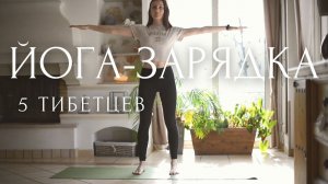 Утренняя ЗАРЯДКА - 5 ТИБЕТСКИХ ЖЕМЧУЖИН ✨️ Йога  на все тело для начинающих (Lina Semina)