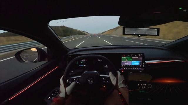 RENAULT MEGANE E-TECH - Тест-драйв от первого лица на АВТОБАНЕ в 4K