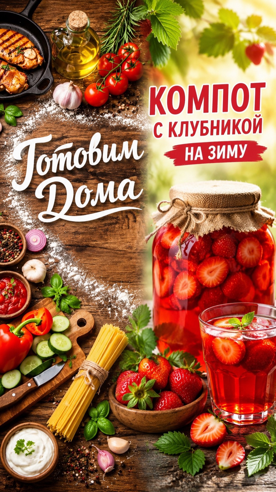 🍓 «Готовим дома» Ароматный компот из клубники на зиму