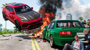 BeamNG/Drive - Аварии с высокоскоростным движением автомобилей
