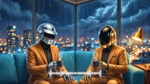 ☕ Daft Punk Late Night Rain Lounge ｜ Chill Disco, Synthwave, Chillwave, Electronic Funk Playlist