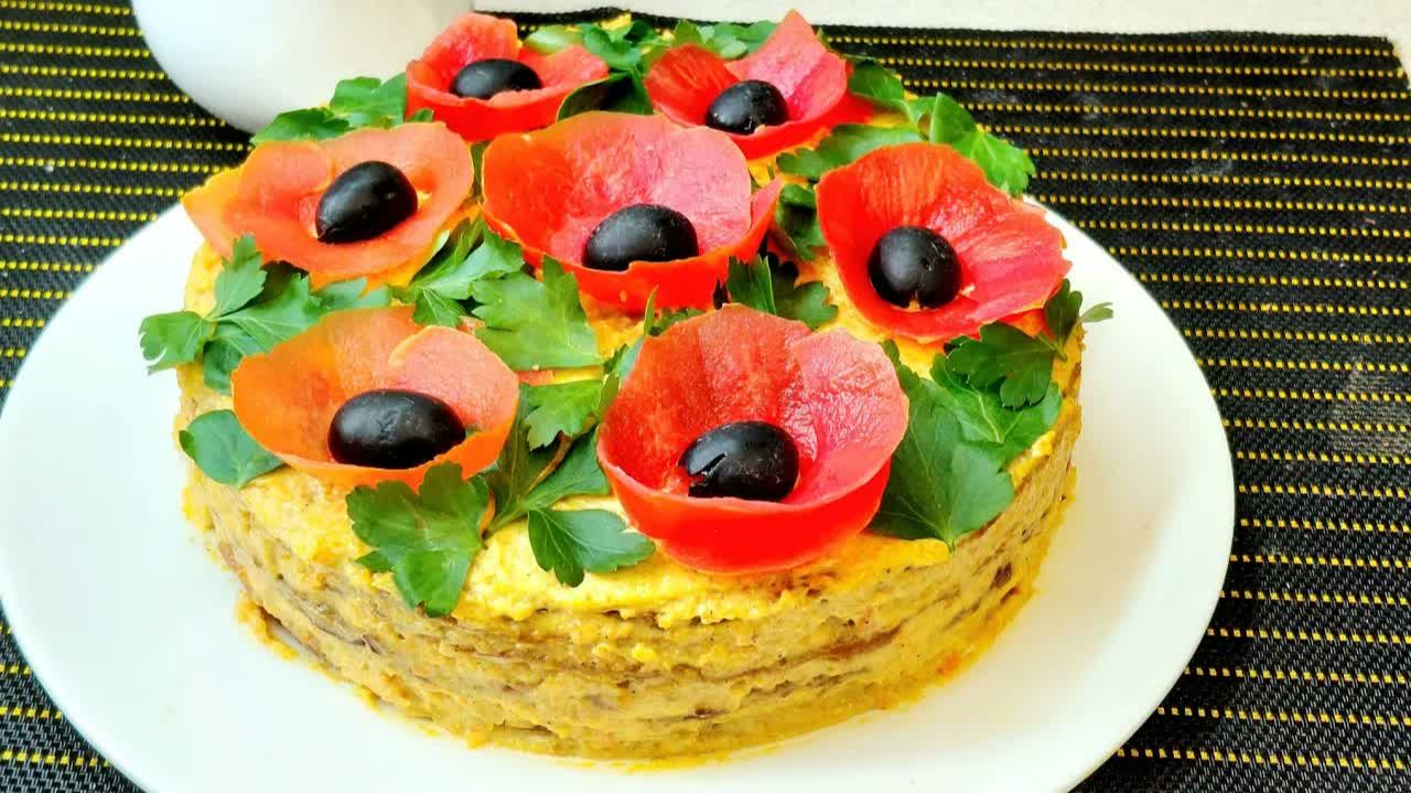 ПЕЧЁНОЧНЫЙ ТОРТ ,,КРАСНЫЕ МАКИ" - вкусно и очень эффектно! смотреть онлайн