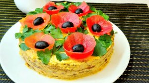 ПЕЧЁНОЧНЫЙ ТОРТ ,,КРАСНЫЕ МАКИ» - вкусно и очень эффектно!