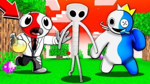 ВСЕ РАДУЖНЫЕ ДРУЗЬЯ СТАЛИ БЕЛЫМИ В МАЙНКРАФТ ГРУСТНАЯ ИСТОРИЯ RAINBOW FRIENDS