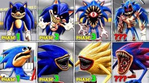 Эволюция Sonic.exe против Shin Sonic! Что, если бы я стал каждой фазой ужасного Соника