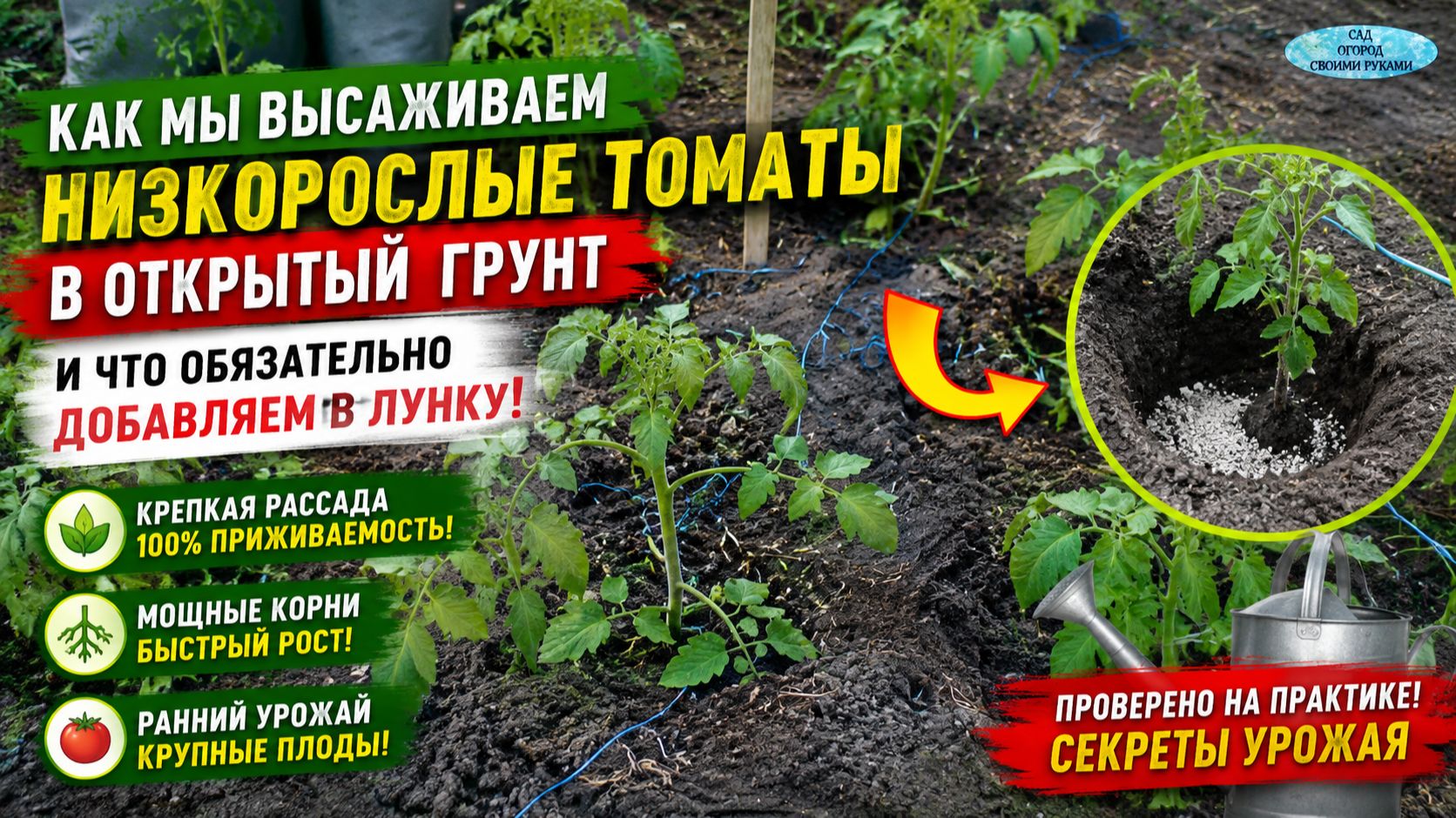 Высадка томатов в грунт: что положить в лунку для сильного старта
