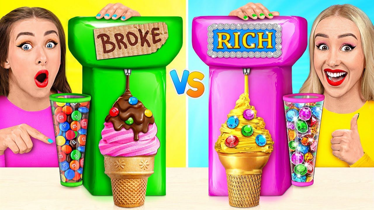 Бедная Vs Богатая Vs Ультра богатая еда Челлендж # Сумасшедший челлендж от Mega DO Challenge