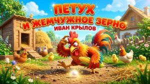 Петух и Жемчужное зерно 🐓 Басня Ивана Крылова | Слушать аудиосказки для детей | Поучительные сказки