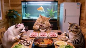 Как котики встретили Новый Год