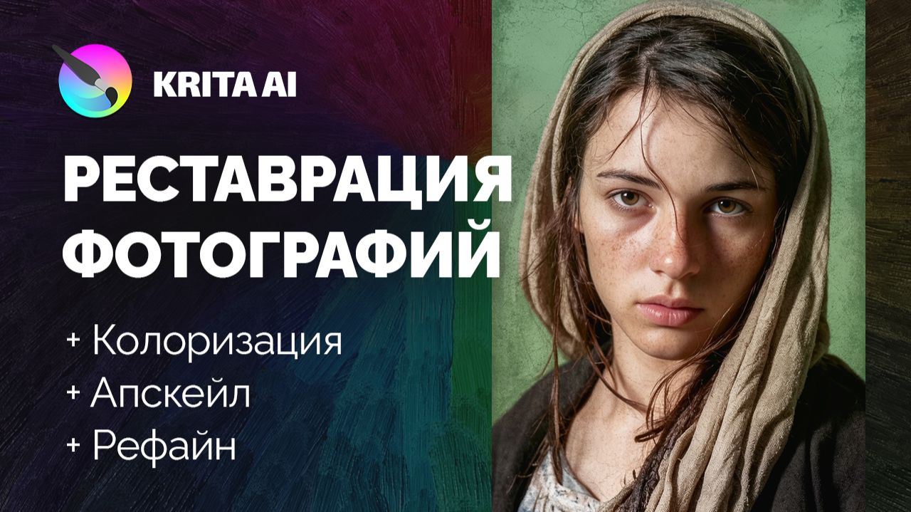 Улучшение фото нейросетью: Реставрация в Krita AI + Flux