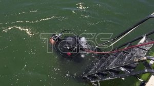 Разминирование военной баржи в Балтийске