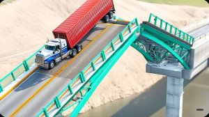 Автомобили против разводного моста, лавовой ямы и уступов ▶️ BeamNG Drive