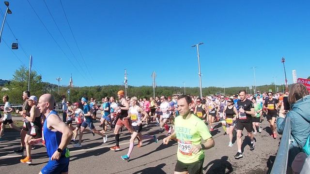 Московский полумарафон 2024. Старт кластера B на дистанции 21 км