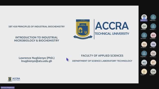 SBT 458 Principles of Industrial Biochemistry - Introduction to Industrial Biochemistry