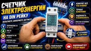 Счетчик электроэнергии на DIN рейку Вольтметр, амперметр, ваттметр