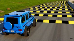 Автомобили против 100 лежачих полицейских подряд в BeamNG Drive!