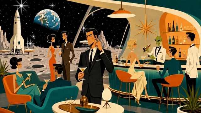 60s Spy Jazz Cocktail Lounge Music ｜ Martinis on the Moon Deck смотреть онлайн