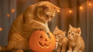 Мама-кошка подстригает шерсть на ферме и делает тигровую шапку для котят дома🐾🎩🐯