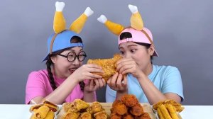 Гигантский сырный шарик из жареной курицы Мукбанг ДОНА DONA