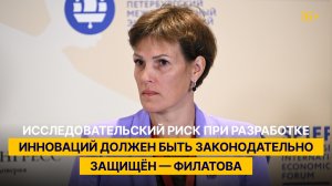 Исследовательский риск при разработке инноваций должен быть законодательно защищён — Филатова