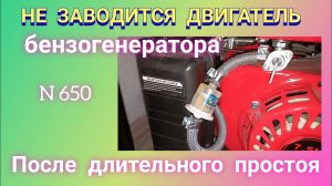 Не заводится двигатель бензогенератора после длительного простоя.