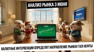 Анализ рынка 3 июня. Валютные интервенции определят направление рынка! Газ и нефть вверх? Биткоин!