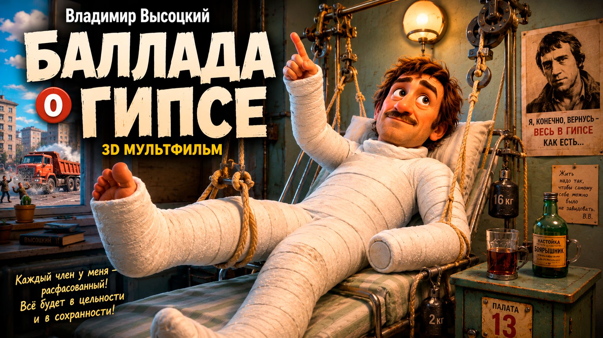 "Баллада о гипсе" — мультфильм 3D по песне В.С.Высоцкого