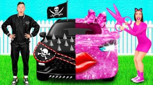 Розовая машина vs Черная машина Челлендж # Умные Гаджеты или Лайфхаки от Fun Challenge