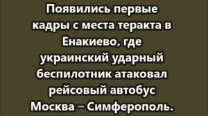 Страшные кадры после теракта украинский дрон сжег автобус Москва – Симферополь