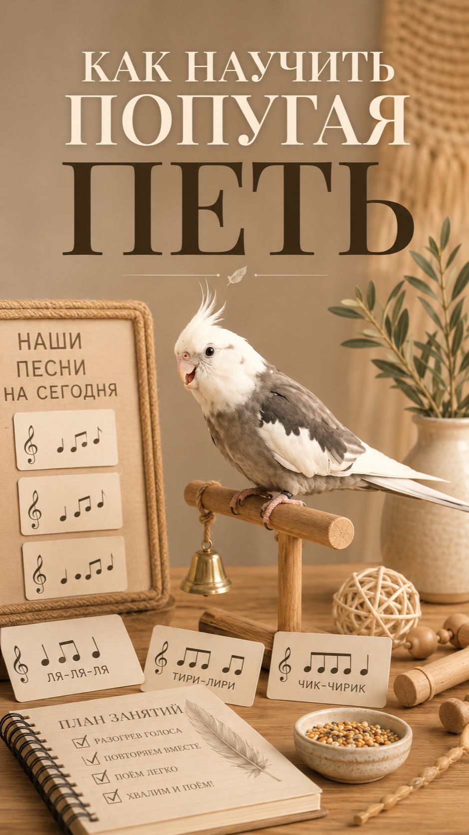 Как научить попугая петь