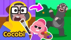🍿🌈Папин макияж Гориллы! Давайте придумаем папу😍 + Еще больше веселых песенок для детей | Cocobi