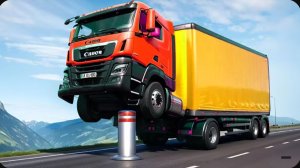 Автомобили против столбиков, 99 лежачих полицейских и ступенек ▶️ BeamNG Drive