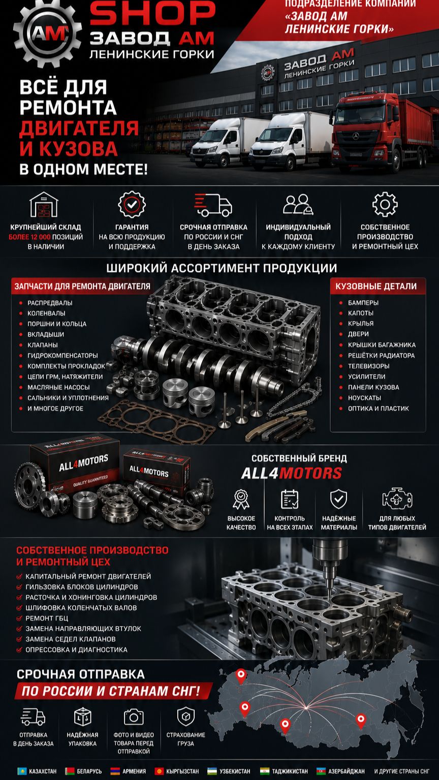 SHOP ЗАВОД AM ЛЕНИНСКИЕ ГОРКИ - крупнейший поставщик и оптовый склад кузовных автозапчастей