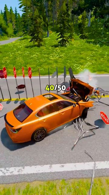 50 ЗНАКОВ STOP VS МАШИНЫ   #beamngdrive