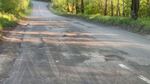 Разметка на дороге в сторону плотины НГРЭС