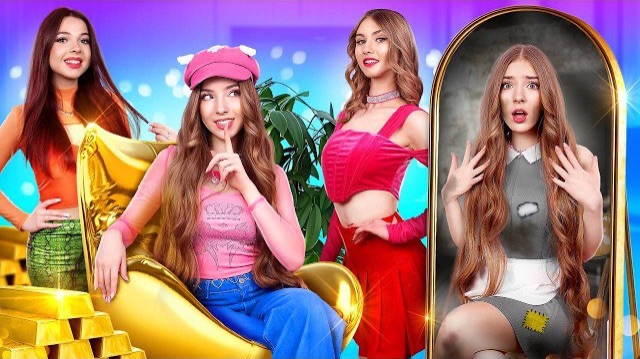 Я ПРИТВОРЯЮСЬ БОГАТОЙ В ШКОЛЕ! 👑 БОГАТАЯ И БЕДНАЯ поменялись жизнями и тут началось... 📱💥 смотреть онлайн