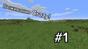 Выживание Crazy #1 | МАЙНКРАФТ #1 | ПРОЖИЛ 1 ДЕНЬ И ПОСТРОИЛ ДОМ