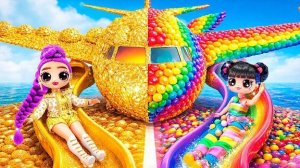 K-Pop Охотницы на Демонов в Сладком, Радужном и Золотом самолёте! 10 поделок для кукол L.O.L.