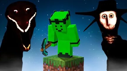 Один блок Minecraft, но с хорор модами ( LINF )