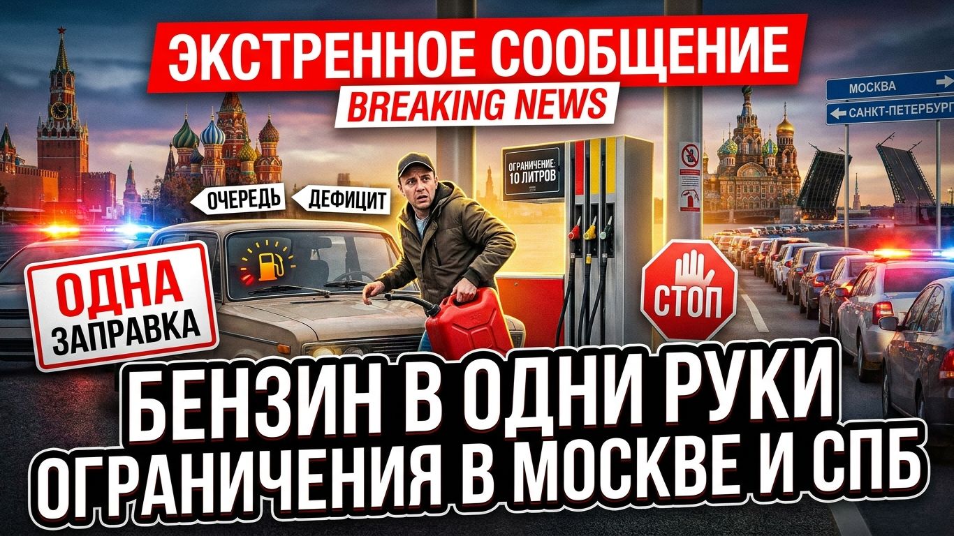 Бензин «в одни руки» стали продавать в Подмосковье и Петербурге
