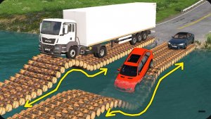 Автомобили против разрушенного моста с ямами — BeamNG Drive — 🔥 ULTIMATE Edition: Компиляция