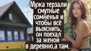 Мужа терзали смутные сомненья и, чтобы всё выяснить, он поехал за женой в деревню. А там ...