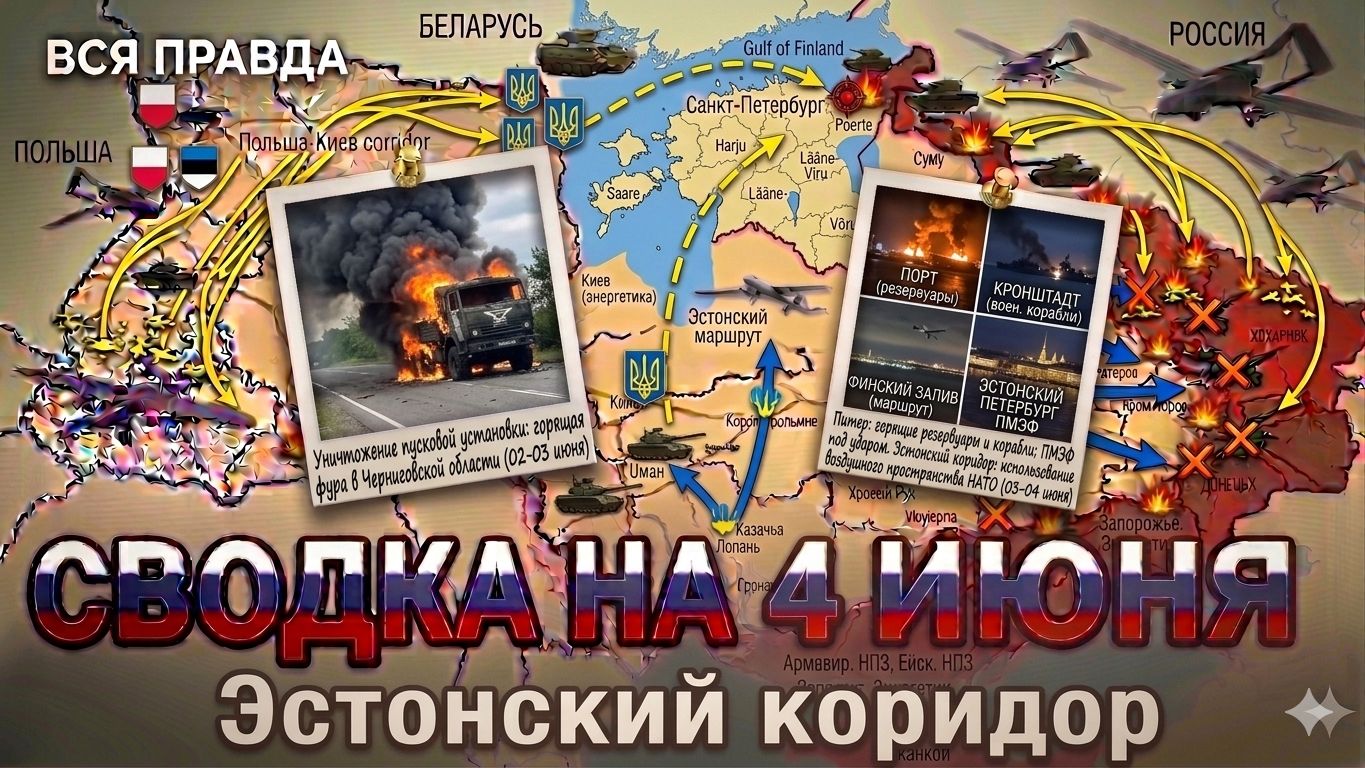 СВОДКА БОЕВЫХ ДЕЙСТВИЙ НА 4 ИЮНЯ, КАРТА СВО СЕГОДНЯ, НОВОСТИ , СВО НА УКРАИНЕ, 2026 ЮРИЙ ПОДОЛЯКА смотреть онлайн