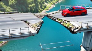 Автомобили против разрушенного моста, глубокой воды и вулканической лавы ▶️ BeamNG Drive
