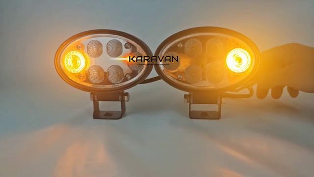 Блок фара с поворотником на спецтехнику KARAVAN 72W 10-80V 2штуки