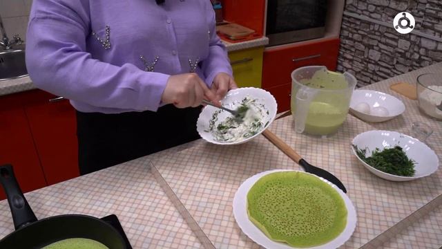 Утреннее меню. Готовим вкусные и полезные блины со шпинатом!