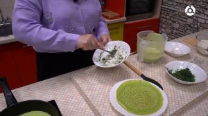 Утреннее меню. Готовим вкусные и полезные блины со шпинатом!